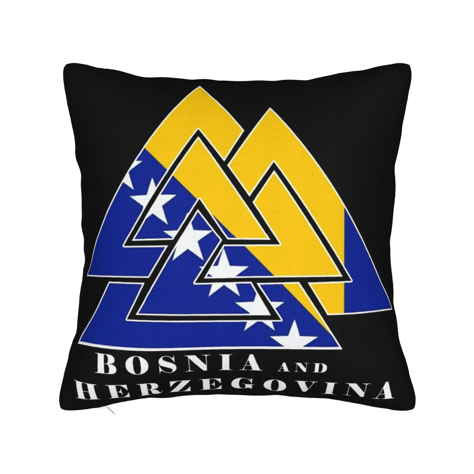 Decorative Pillowcase Bosnia and Herzegovina Flag Merchandise Sofa  Pillow Case Cover Square Multi-Size