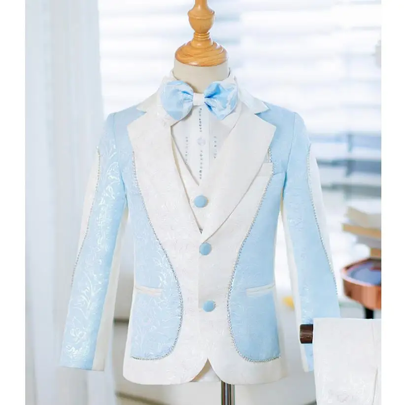 Completo per bambini 2024 nuovo vestito Blazer per pianoforte fatto a mano di fascia alta con fiore fatto a mano A3754