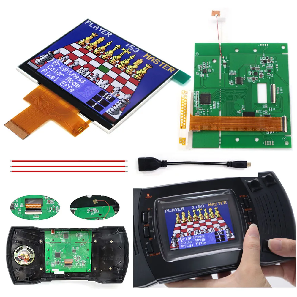 

For Atari Lynx II 2 IPS LCD 3.5 inch Screen 640*480 Retro Pixel HD Mod For Atari Lynx II 2 Console W/ TV 720P HDMI-output