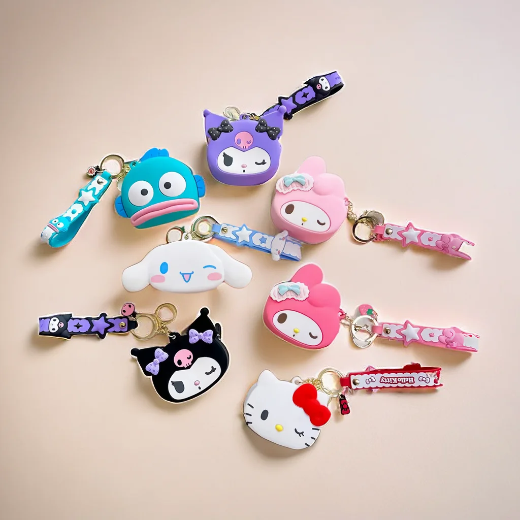 

Hangyodon Sanrio Hello Kitty Coin Wallet Kuromi Melody Cinnamoroll Data Cable Storage Lipstick Bag Key Case Headphone Bag