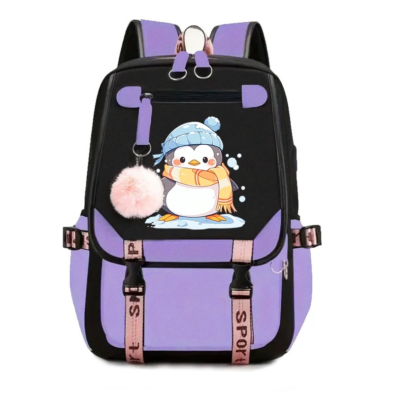 Women's Large Capacity Backpack Color Block Design Leisure Travel Computer Student Bag Stylish Practical Versatile