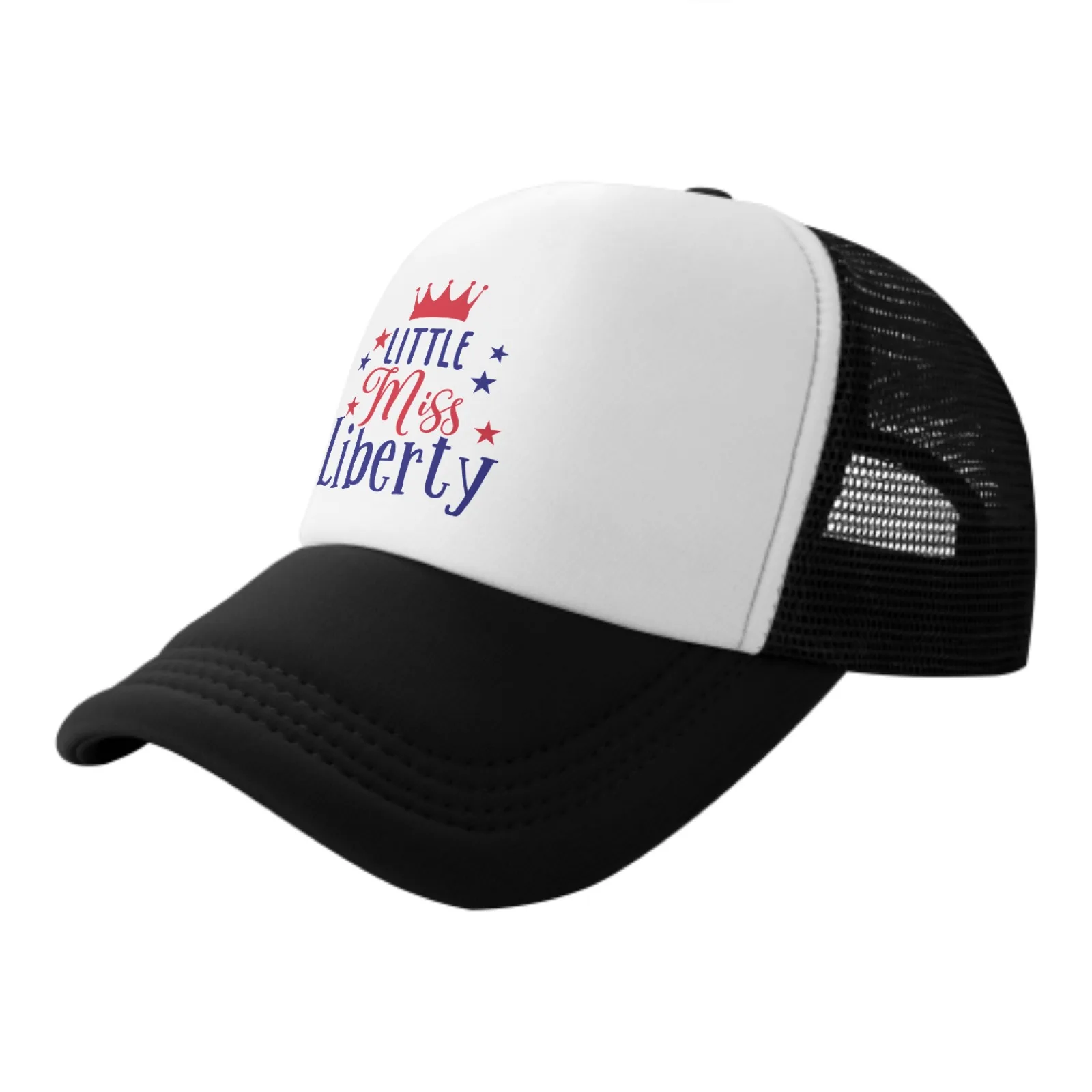 Little Miss Liberty Print Mesh Baseball Cap Trucker Hats Sports Outdoor Adjustable Washed Snapback Dad Hat