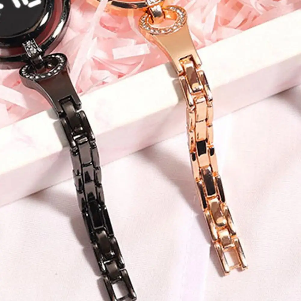 

Женские роскошные наручные часы с круглым циферблатом, LED-подсветкой, сенсорным экраном, электронные часы, женские наручные часы