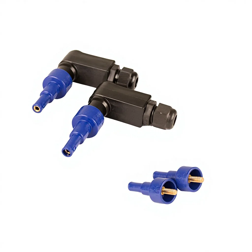 Adaptador Universal 4.7-4.0mm para Soldadura por Electrofusión, Conector de Unión RITMO Negro/Azul, Diámetro Variable