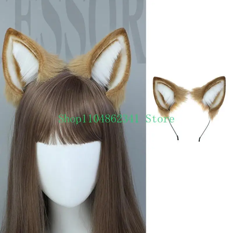 5ASD الكرتون الكلب شكل أذن شكل الشعر طوق لطيف الصور الشعر حامل الشعر الهالوين أزياء الرأس للأطفال