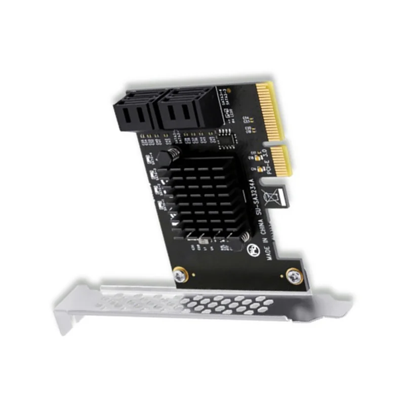 PCIE X4 To SATA Card PCI-E Adapter PCI-E 3.0 To SATA3.0 Expansion Card 4Port SATA III Add On Card For SSD HDD Mining