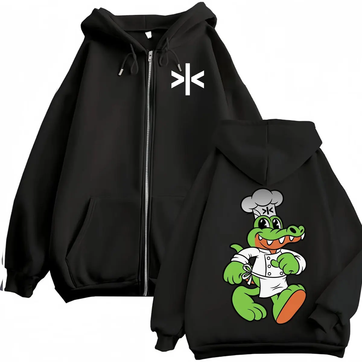 Alvaro Diaz Album Omakase Cartoon Moletons com Zíper Masculino e Feminino Harajuku Hip Hop Jaqueta Casual de Moletom com Zíper Casacos