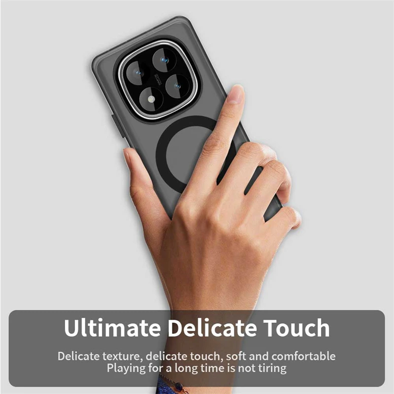 Wireless Charging Case For Xiaomi Redmi Note 14 Pro Case Magnetic Luxury Frosted Silicone Protector Redmi Note 14 Pro Plus Case