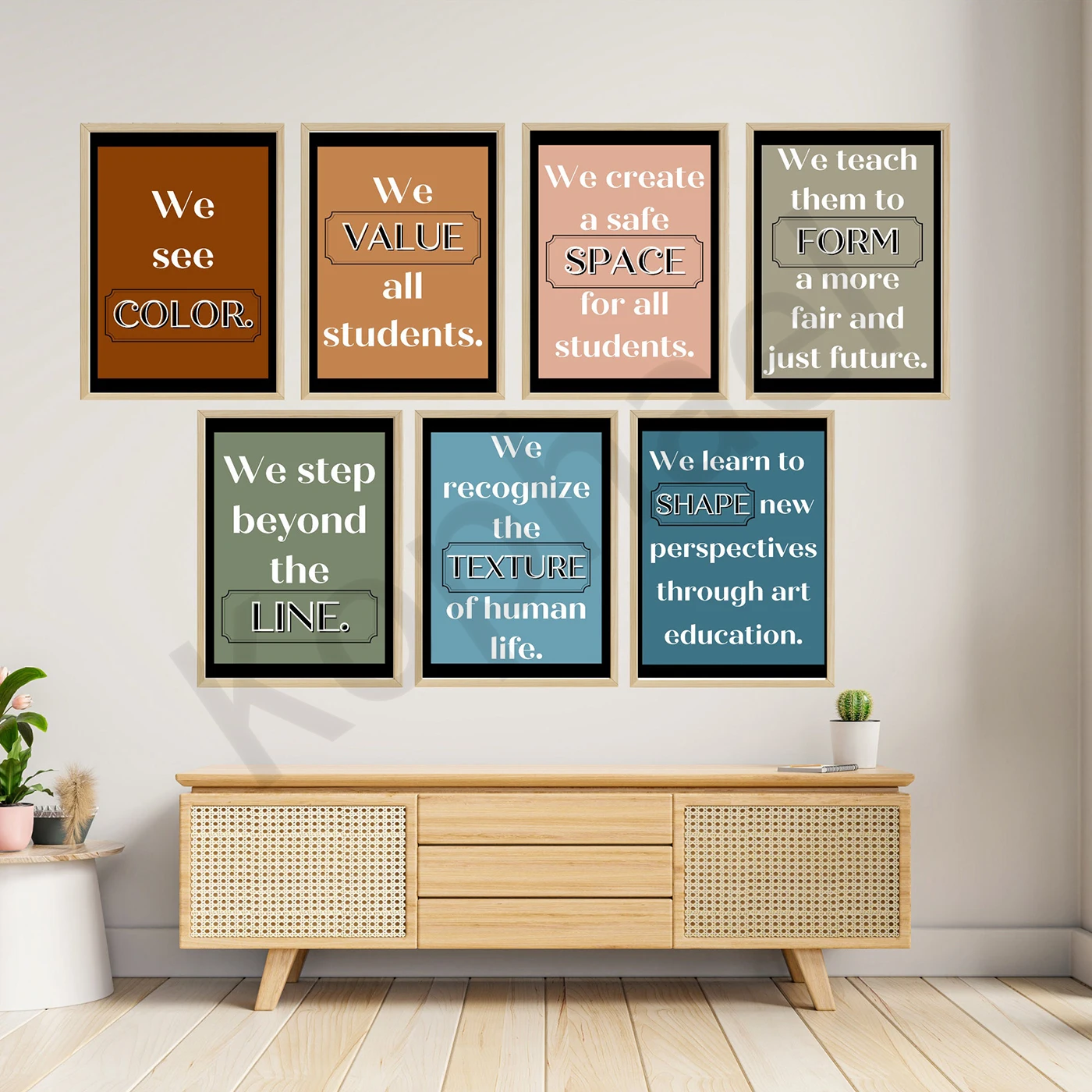 Classic Elements of Art Classroom Philosophies. Abstract Geometric Art. School Homeschooling. Wall Decor Poster