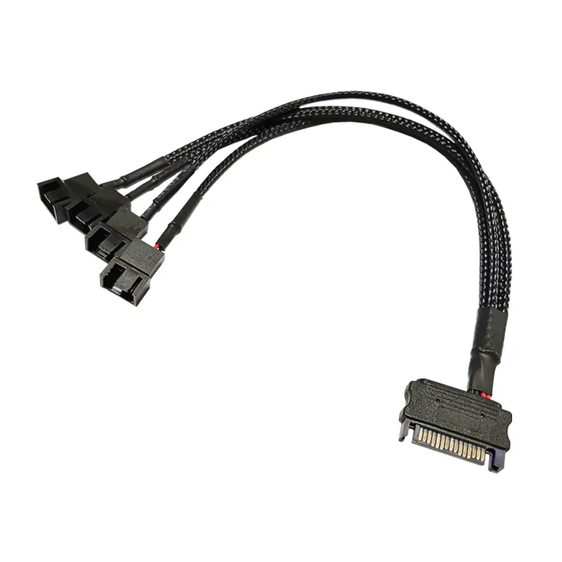 Computer Cooling Fan Cable Splitter Converter 1 In 4 Out CPU Motherboard Extension Wire SATA to 4 Pin 3Pin Extend Cord Adapter