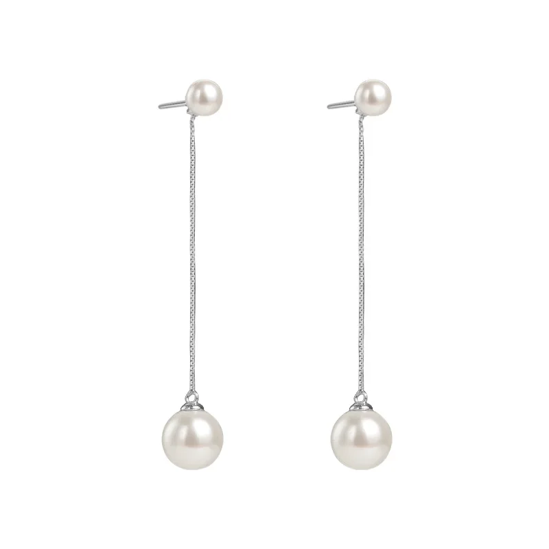 Fashion Tassel Simulated Pearl Dangle Earrings for Women Classic Korean Drop Long Hanging Earring Ladies Wedding Luxury Jewelry