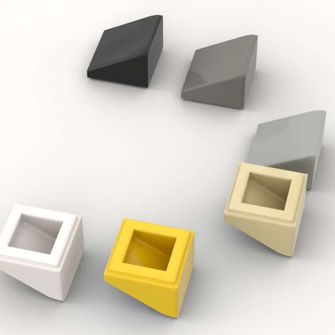 10 قطع من ألواح البناء 54200 بزاوية ميل 30 درجة 1×1×2/3 50746 لبناء المنازل والقلاع، متوافقة 100% مع قطع البناء، ألعاب تركيب