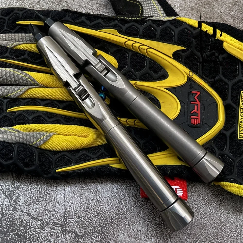 

Titanium Alloy Foldable Precision Screwdriver Rotating Top EDC Portable Tool Strong Magnetic Drill Bit Screwdriver
