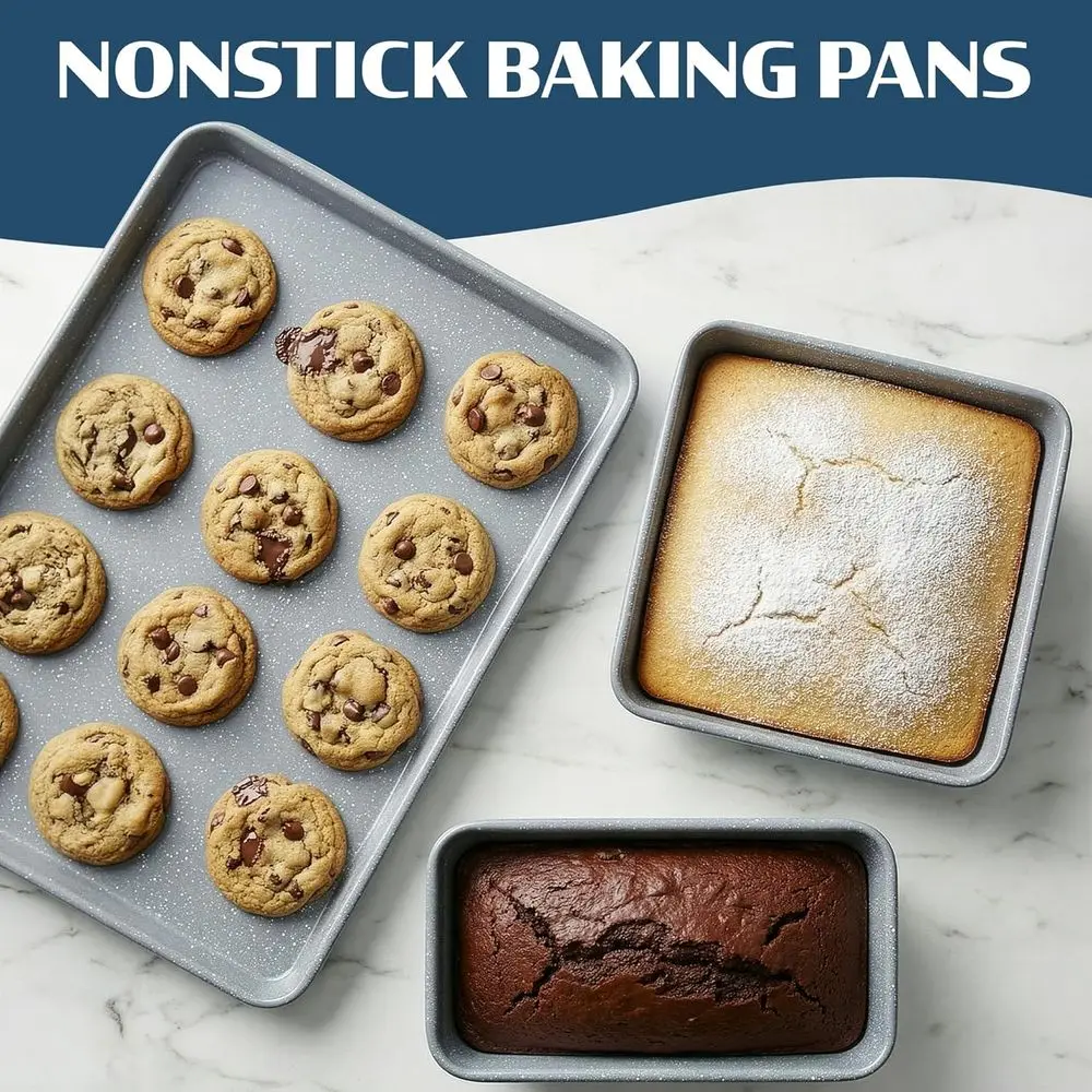 20-Piece Ceraluxe Cookware Set: Nonstick Pots, Pans, Bakeware, Deep Fryer, and Steamer - Non-Toxic, Oven & Dishwasher Safe