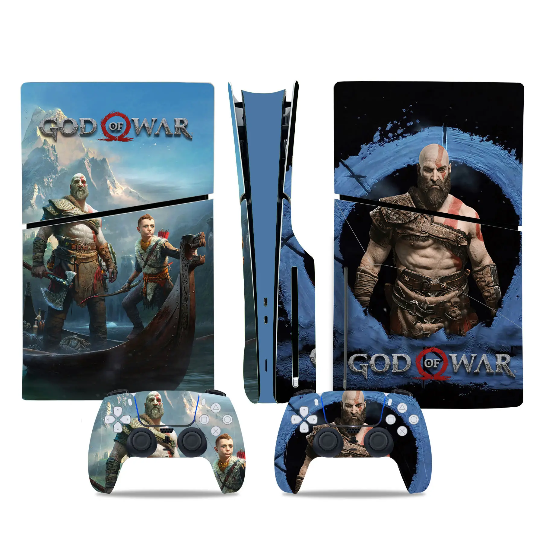 FOR PS5 Slim Disc Skin Sticker Geometry Protective Vinyl Wrap Cover Full Set for PS5 Slim Disc Console and 2 Controllers