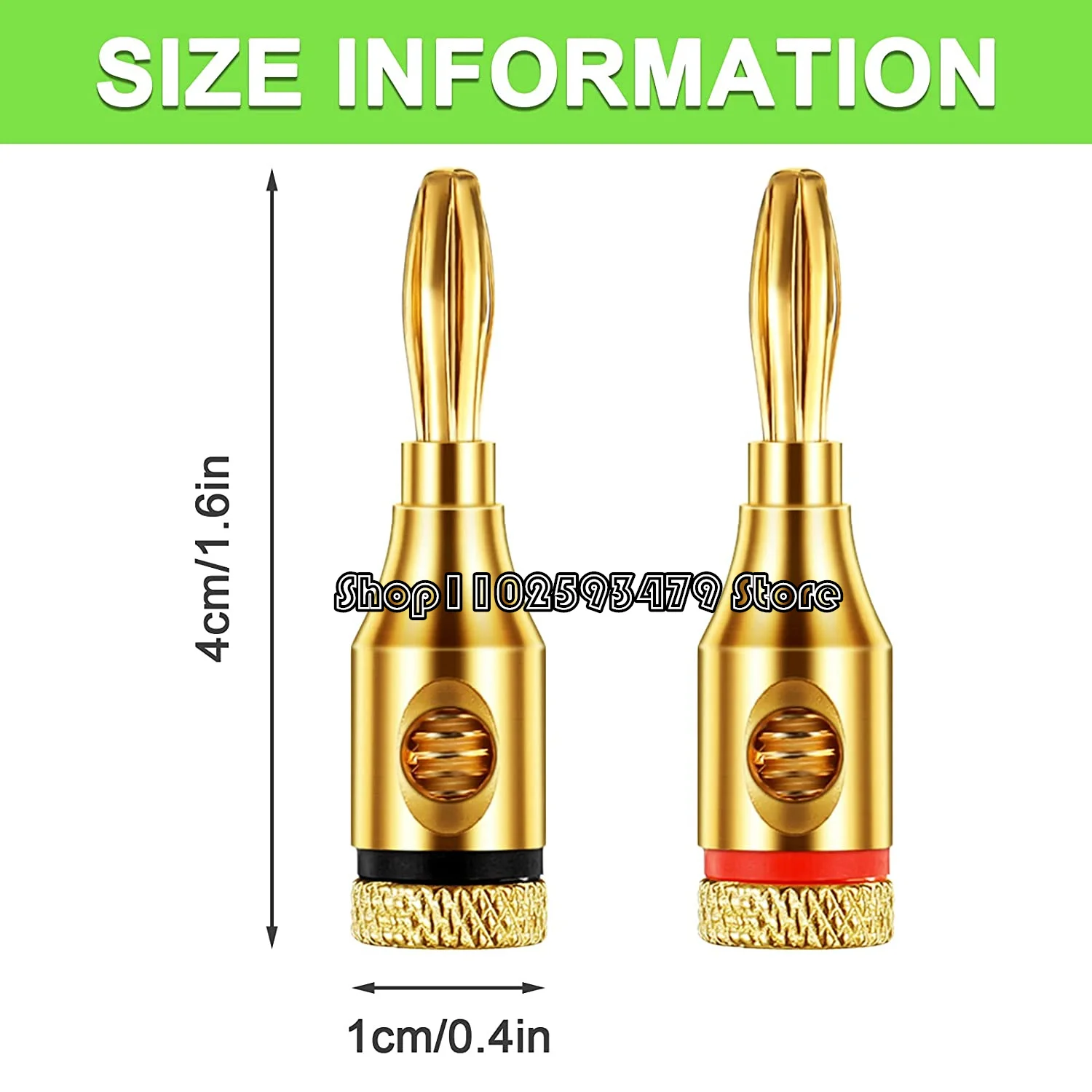 4/8 pcs/lot 24k Gold-Plated Musical Cable Wire Banana Plug Pro Audio Speaker Connector Plated Musical Speaker Pin Connector