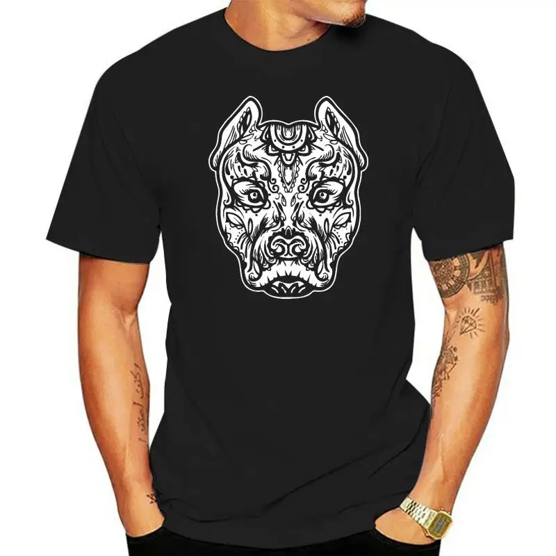 PITBULL TATTOO art dog breed skull piston dtg mens t shirt teesCool Casual pride t shirt men Unisex Fashion tshirt free shipping