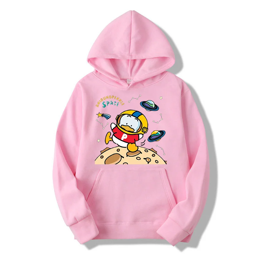 

Sanrio Ahiruno Pekkle Men's and Women's Hoodie Casual Street Clothing Long sleeved Sweatshirt Boys and Girls Autumn Top Coat