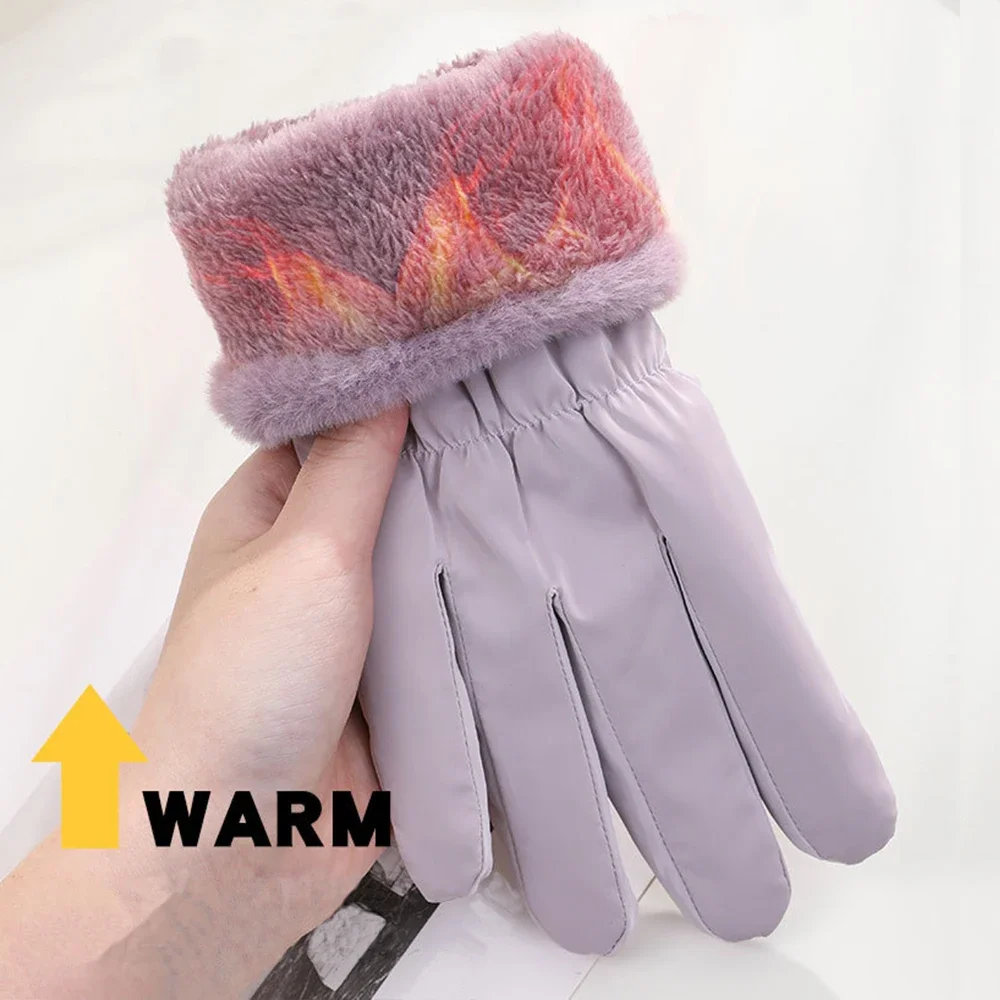 Winter Gloves Women Cycling Bicycle Warm Fleece Coldproof Windproof Waterproof Bicycle Outdoor Running Skiing Sports Mittens