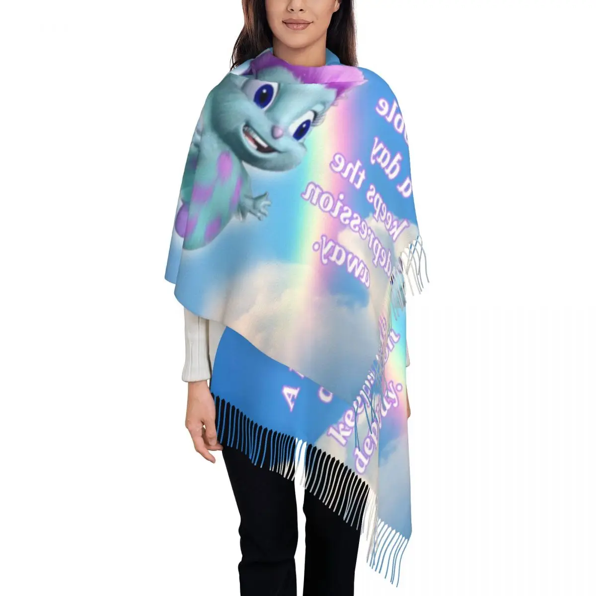 Stylish Bibble Motto Tassel Scarf Women Winter Fall Warm Shawl Wrap Female Scarves