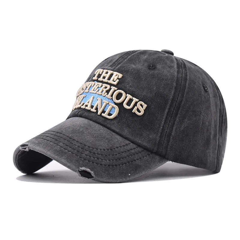 

Pure Cotton Washed Letter Iceland Embroidered Sports Baseball Cap Snapback Hat Personalized Dad Hat