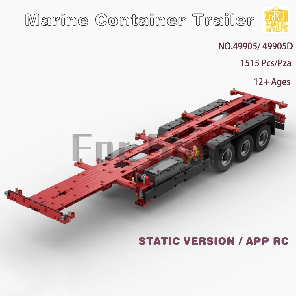 

Moc 49905 Marine Container Trailer Model With PDF Drawings Building Blocks Bricks Kids DIY Toys Birthday Christmas Gifts