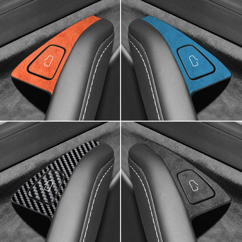 

Carbon Fiber For Tesla Model 3(2019-2022)/Model Y (2019~) Car Door Switch Button Anti Scratch Trim Sticker Interior Accessories
