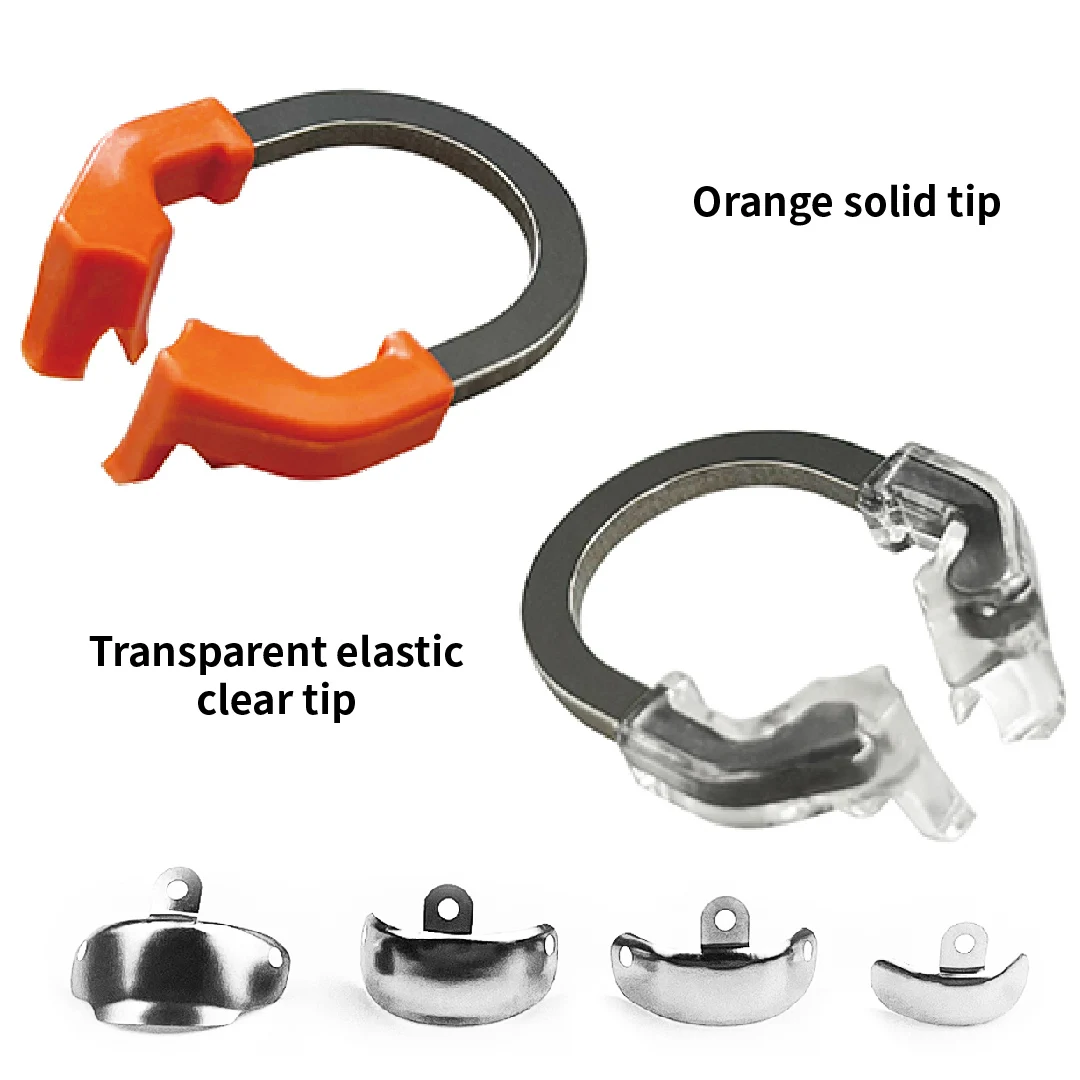 Sistema de Matrizes Dentárias D3 Kit Anel de Fixação em Liga de Níquel-Titânio R7 com Bandas de Matriz M4 1.0