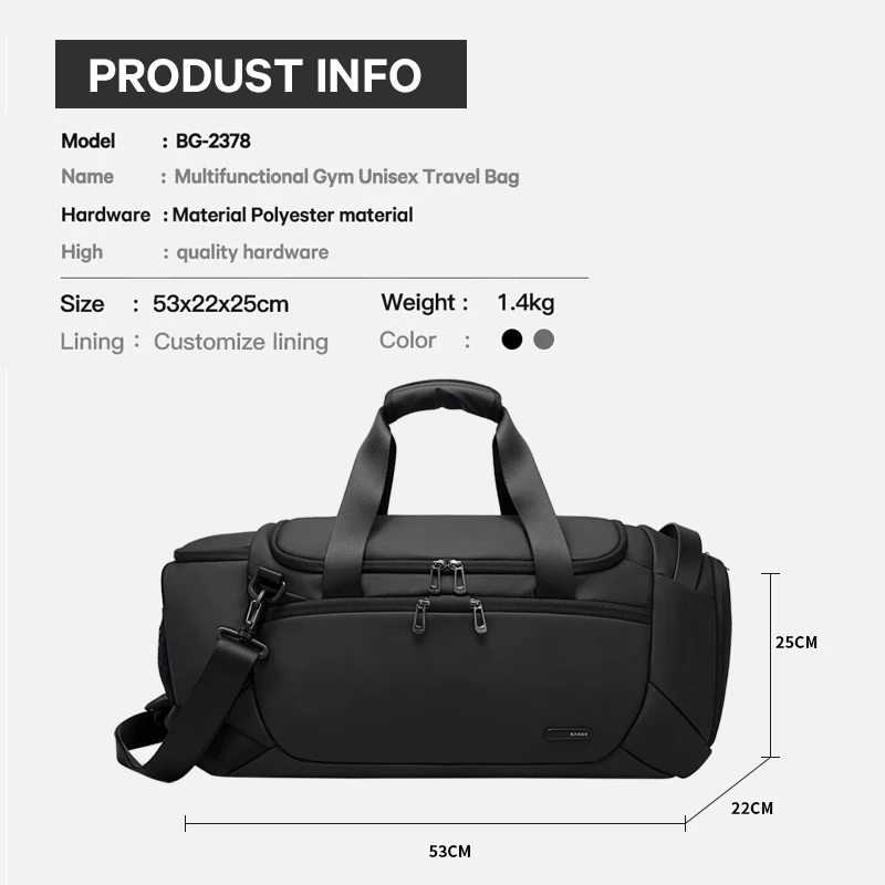 BANGE-bolsas De deporte para hombre, bolsa De gimnasio para entrenamiento De Fitness, bolsa De deporte impermeable al aire libre, bolsa De