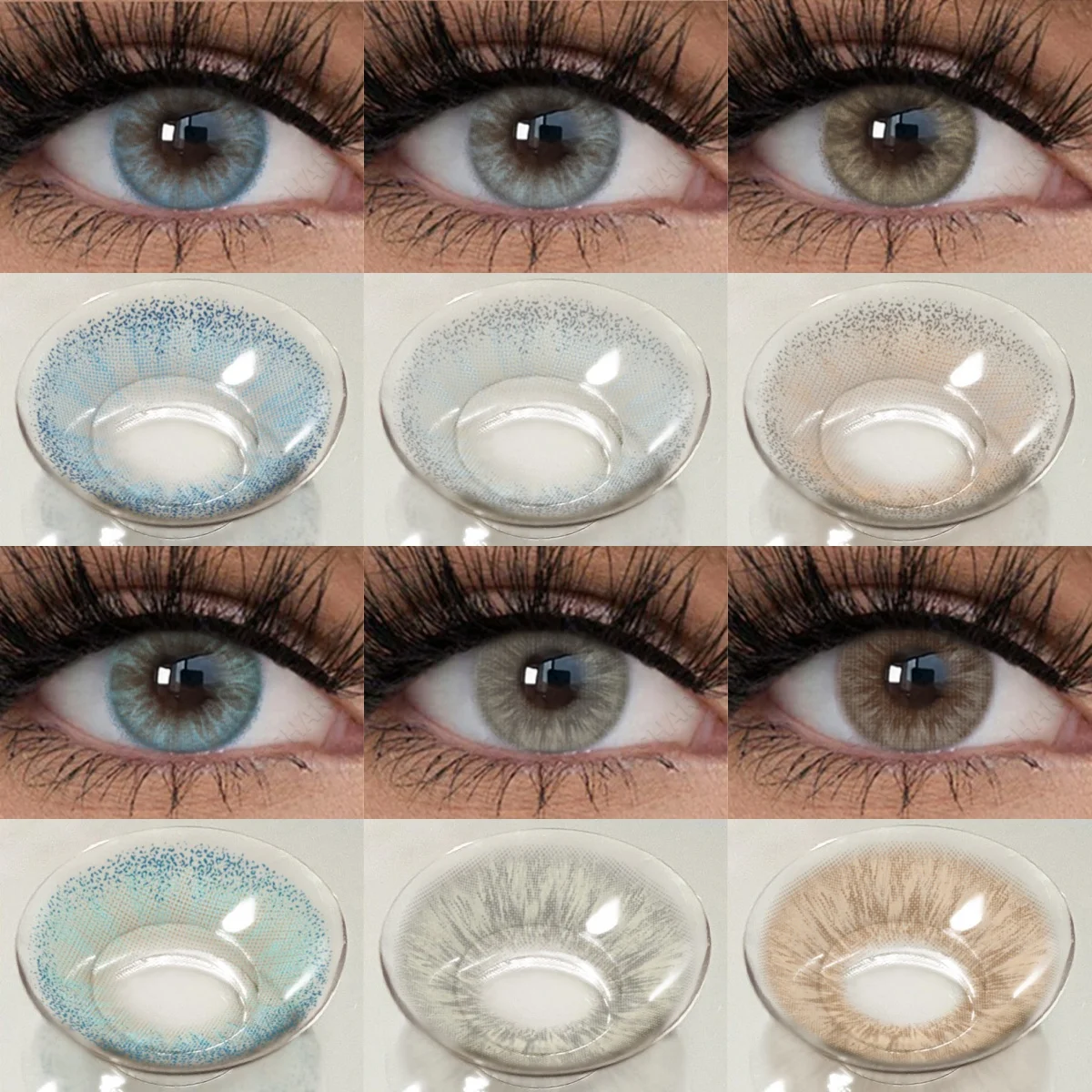 EYESHARE Natürliche Farbige Kontaktlinsen Braune Augenlinsen Graue Schöne Pupillen Blaue Augenlinsen Jährliche Grüne Schönheits-Make-up-Linsen