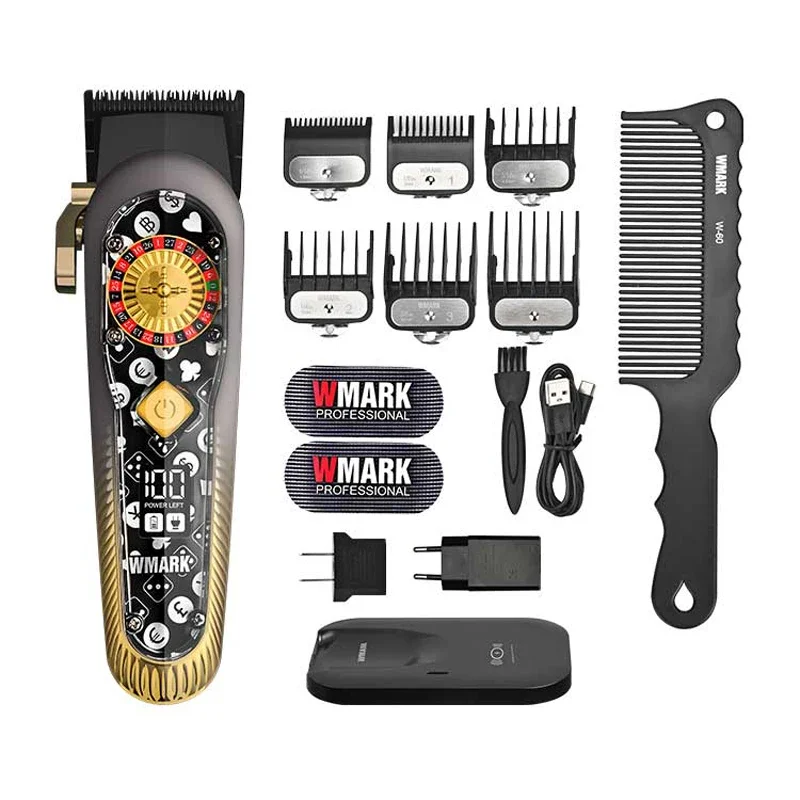 

NEW!! WMARK NG-134 Wireless charging technology, Patent design Hair Clipper With High Quality Fade Blade, adjusted zero-overlap