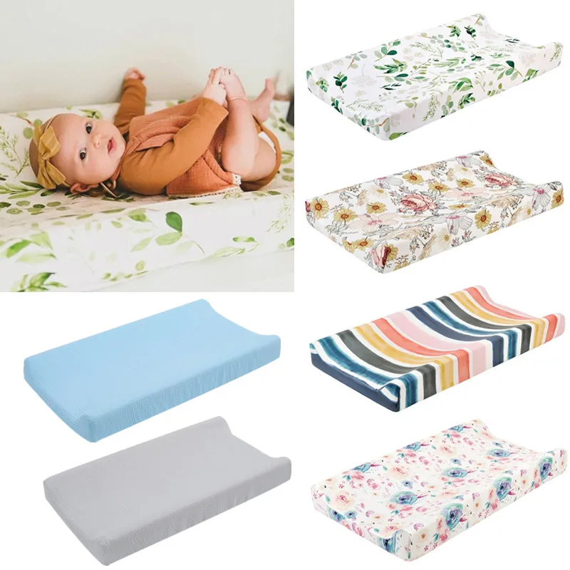 Soft Cotton Muslin Baby Diaper Changing Pad Newborn Nappy Changing Pad Cover Unisex Nursery Diaper Changing Table Sheets Mat