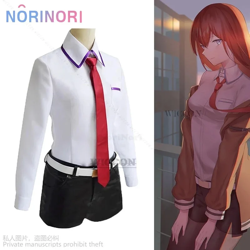 2025 Anime Steins Gate Makise Kurisu uniforme traje Cosplay disfraz Christina cortavientos chaqueta camisa pantalones cortos mujer costo de Halloween