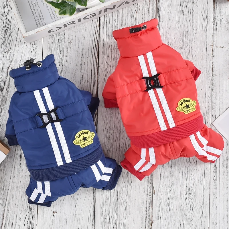 Elastic Dog Clothes Snowproof Pet Coat Poodle Warm Winter Outfit Schnauzer Down Jacket Kitten Puppy Tracksuit Sweatshirt 4 Legs