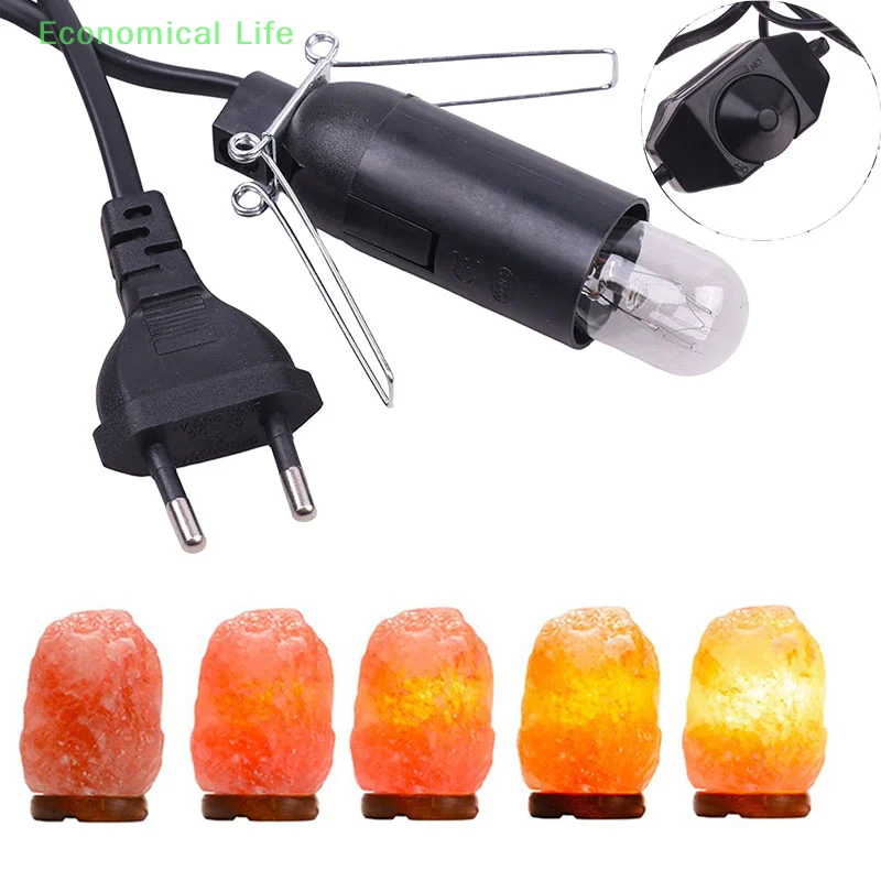 For Salt Rock Lava Lamp 1.5M Power Cord Cable With Dimmer ON OFF Switch Metal Clip E14 E12 Base Hanglamp Holder Socket Plug