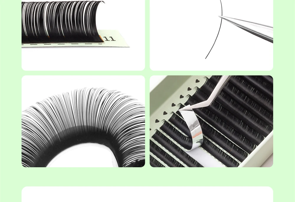 LUKATME Klassische Wimpernverlängerung D-Curl 8-15mm Mix Schwarz Premium Weiche Einzelwimpern Natürliche Faux-Nerz Klassische Wimpern – Detail 4