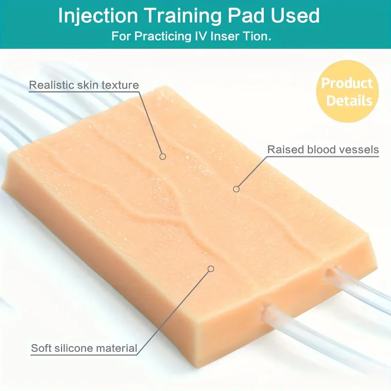 Vascular Arteriovenous Injection Training Pad Subcutaneous Vessel Muscle Injection Practice Model Silicone Suture Training Tool