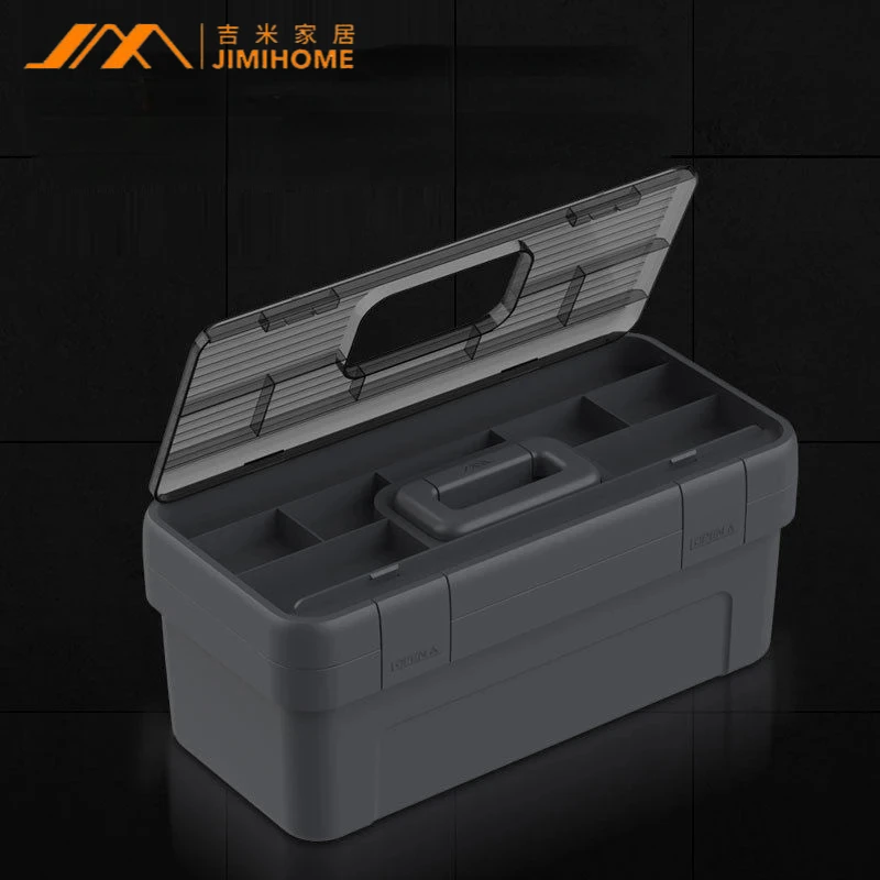 New JIMIHOME Toolbox Storage Box Household Handheld Plastic Box Car Hardware Electrician Storage Maintenance Tool Large Case