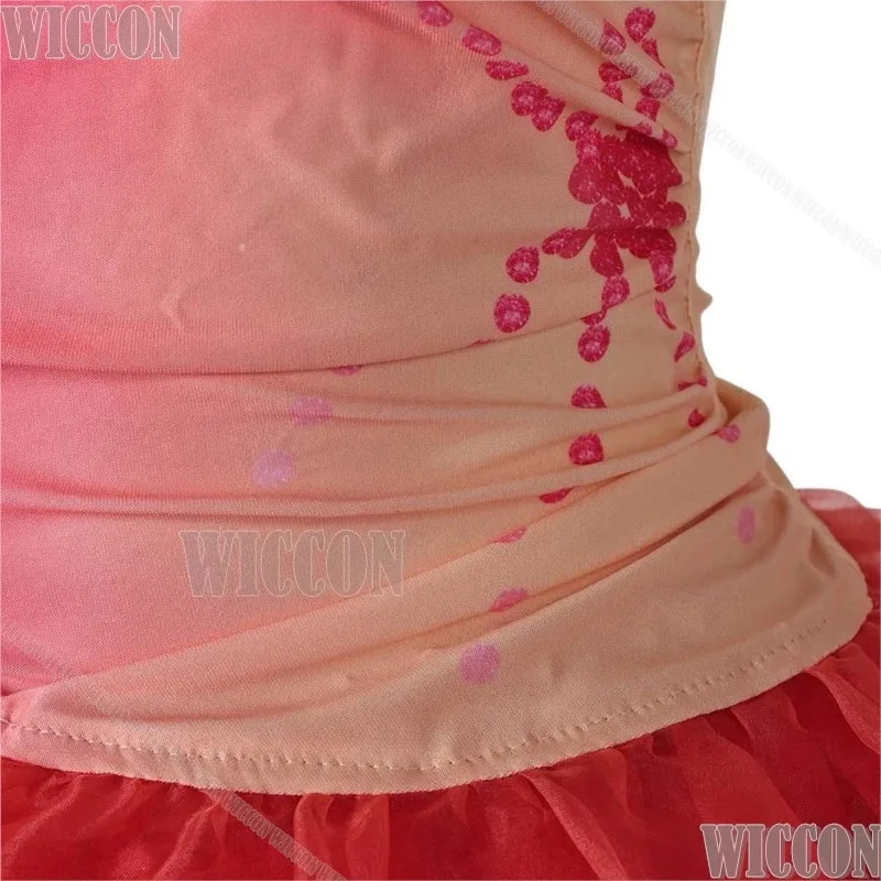 فستان الأميرة الأحمر من Glinda تنورة برعم شريرة أزياء الساحرات التأثيرية للنساء بدلة أريانا الوردية 2024 مخصصة؛ 2 ك، 8؛ ج'