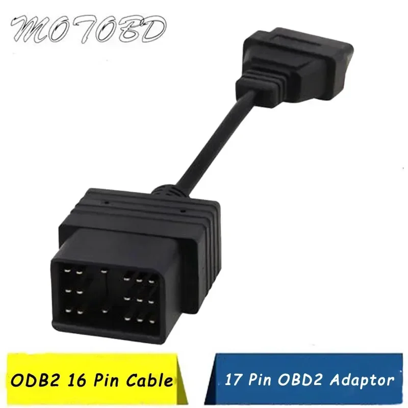 In Stocks Connector Adapter Cable for Toyota 17Pin to OBD2 16Pin Female OBDII Female to Toyoda 22Pin 17 Pin Repair Cord Cable