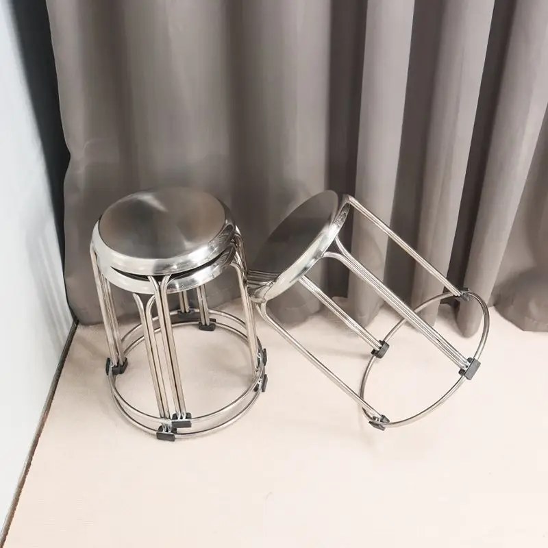 Dining Stool for Household Use Stackable Reinforced Thickened Round Stool Minimalist Low Stool Banquet Chairs Iron Dining Stools