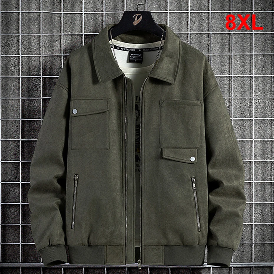 Vintage Cargo Jacket Men 8XL Plus Size Jacket Caot Fashion Casual Spring Autumn Jackets Big Size 8XL