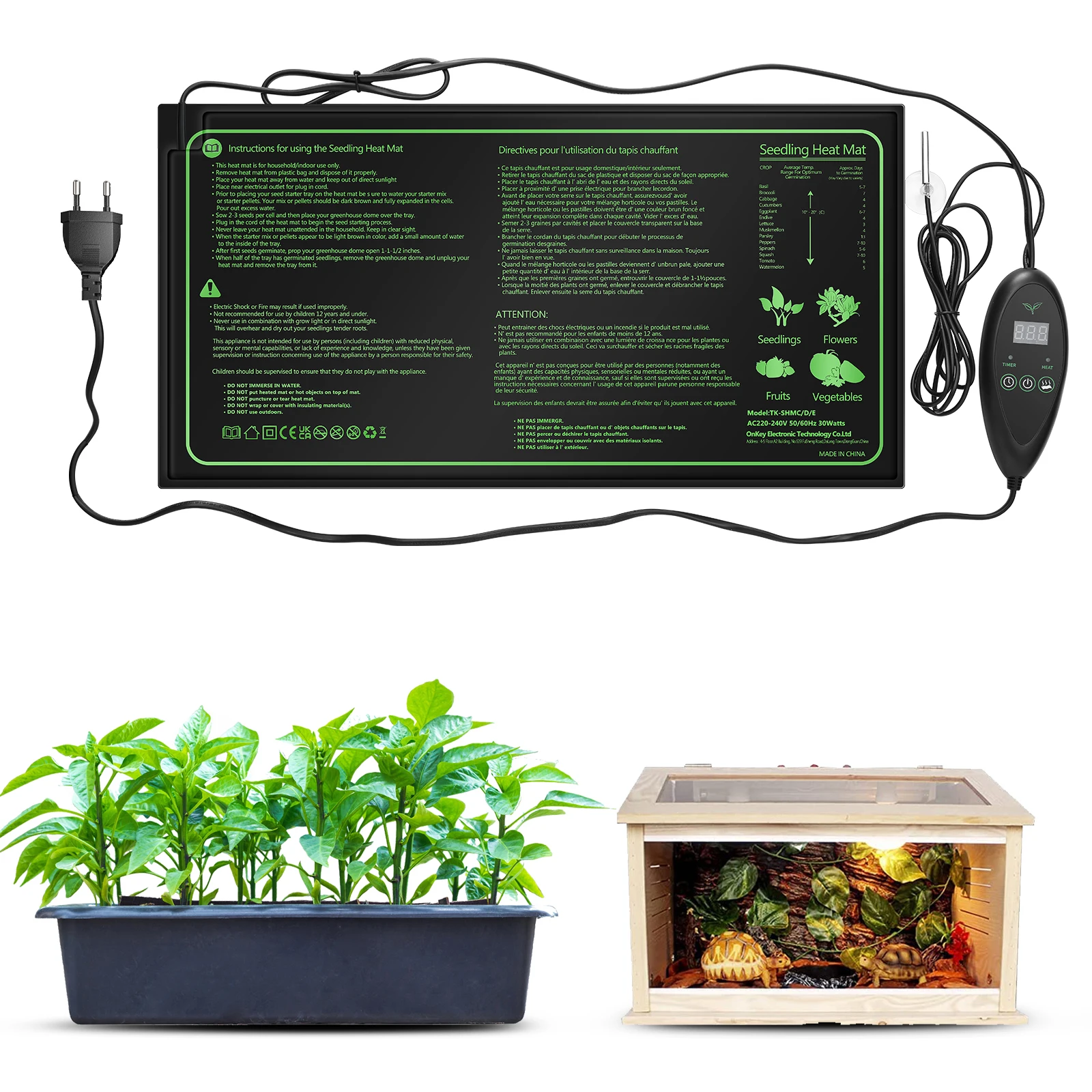 Tapis chauffant pour semis, 50CM, plantes d'intérieur, Germination, coussin chauffant étanche, Propagation, Clone, tapis de démarrage