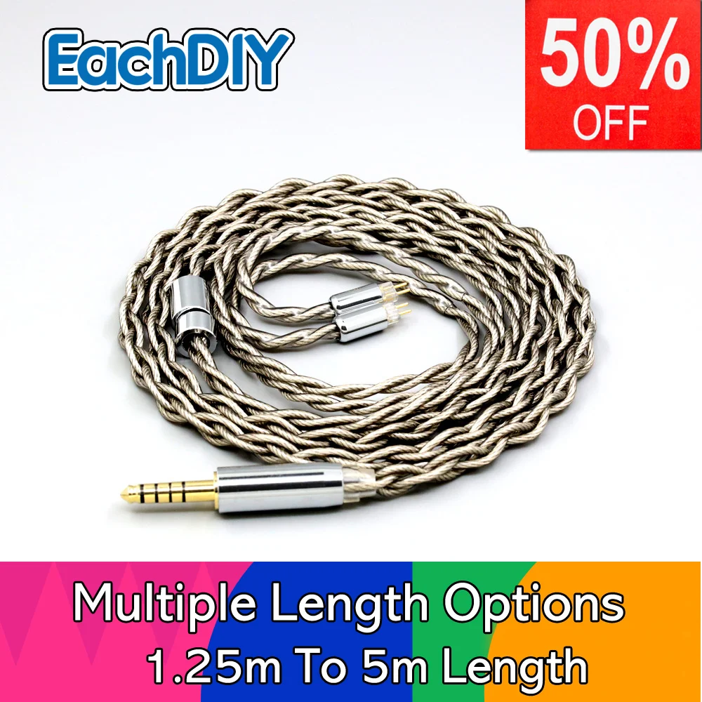 99% Pure Silver + Graphene Silver Plated Shield Earphone Cable For Vision Ears VE2 VE3 VE4 VE5 VE6 VE6X VE8 1964 ears 64