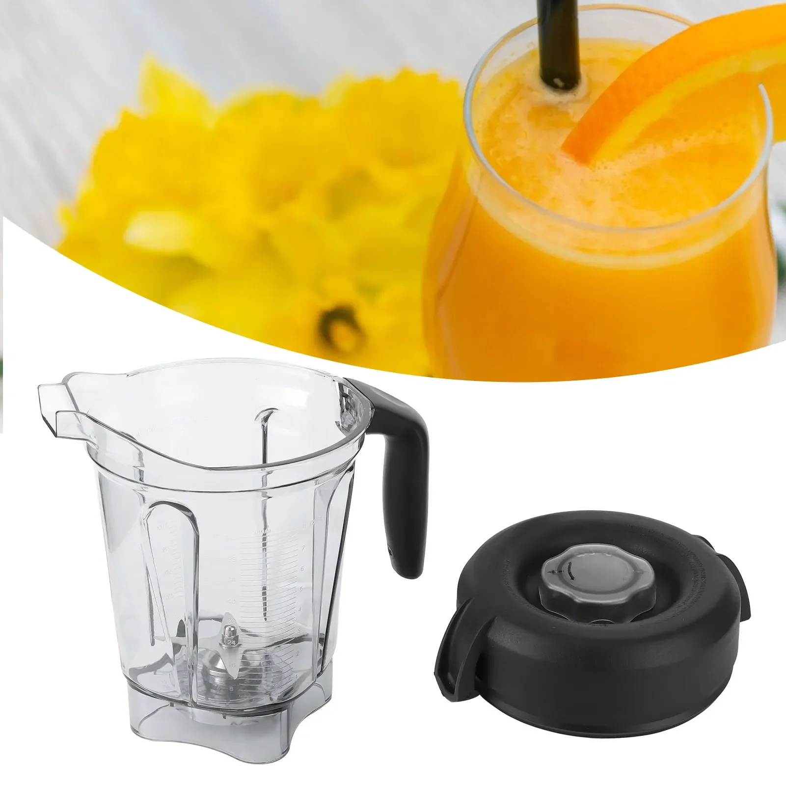 Contenedor de licuadora de alimentos transparente de 2L con tapa de cuchilla, accesorios de repuesto aptos para contenedor de 64oz, reemplazo de contenedor de mezcla