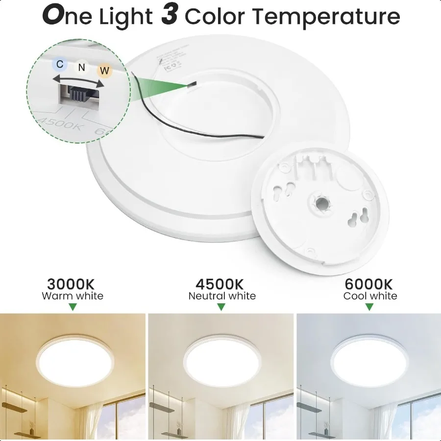 12 بوصة فلوش جبل تركيب المصابيح 28 واط 3000K4500K6000K فلوش السقف تركيب المصابيح ضوء السقف الانظار