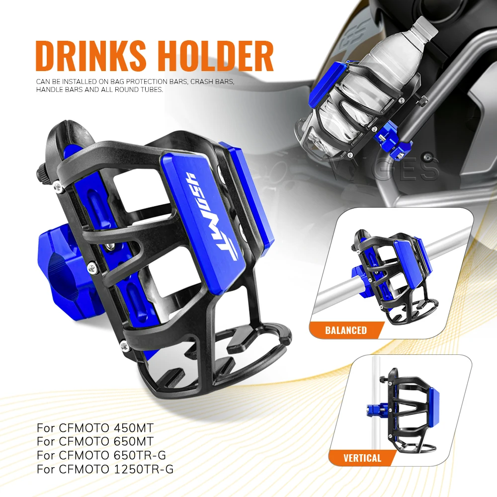 Motorcycle Beverage Water Bottle Cage For CFMOTO 450MT 650MT 650TR-G 650TR G 1250 TR-G 1250 TR G Drinks Holder Water Cup Holder