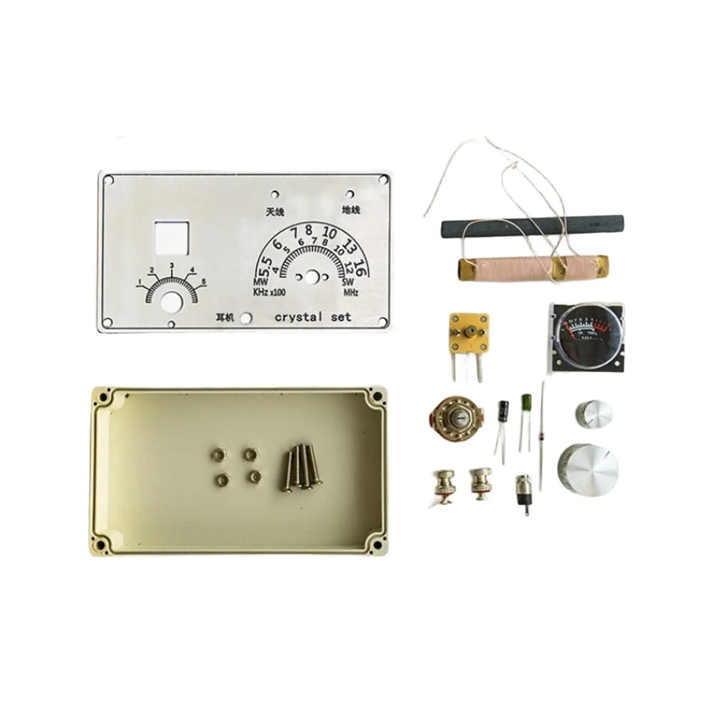 Mineral Radio Assembly Kit for DIY Electronic Projects Featuring Full Component Set and Easy to Follow Instruction Manual