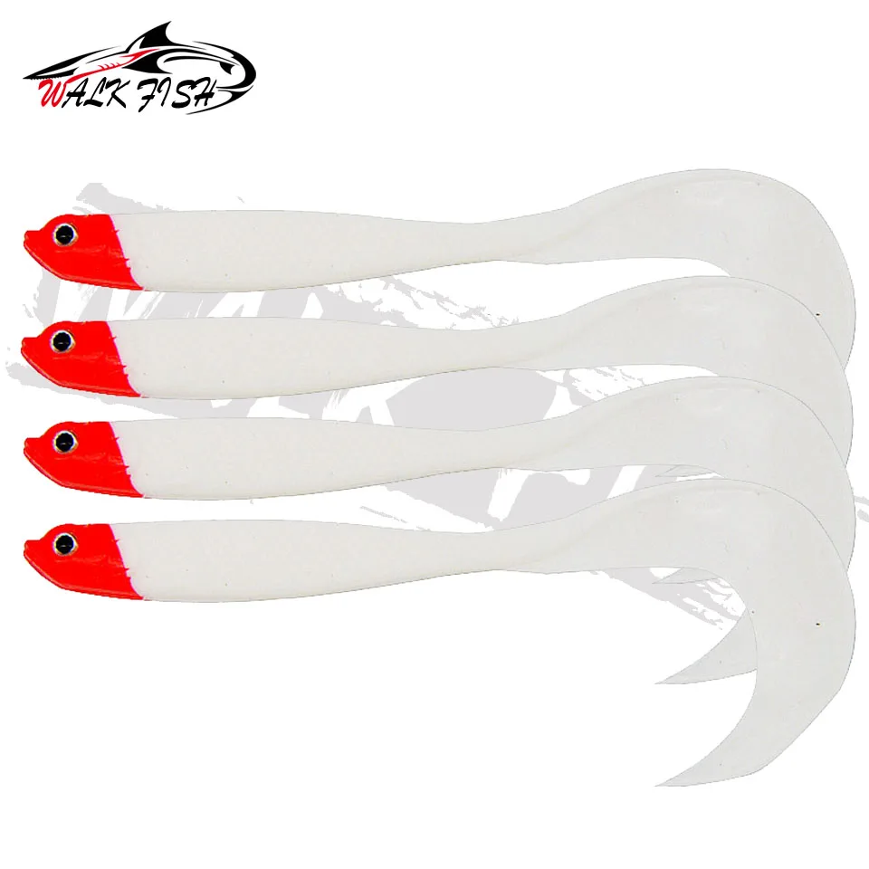 WALK FISH 4PCS Jigging Wobbler Angelköder 12,5 cm 5,5 g Shad T-Schwanz weicher Köder Künstliche Silikonköder Bass Hechtangeln