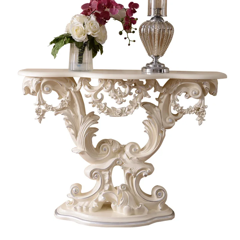 

European porch table against the wall side cabinet semi-round table corridor table